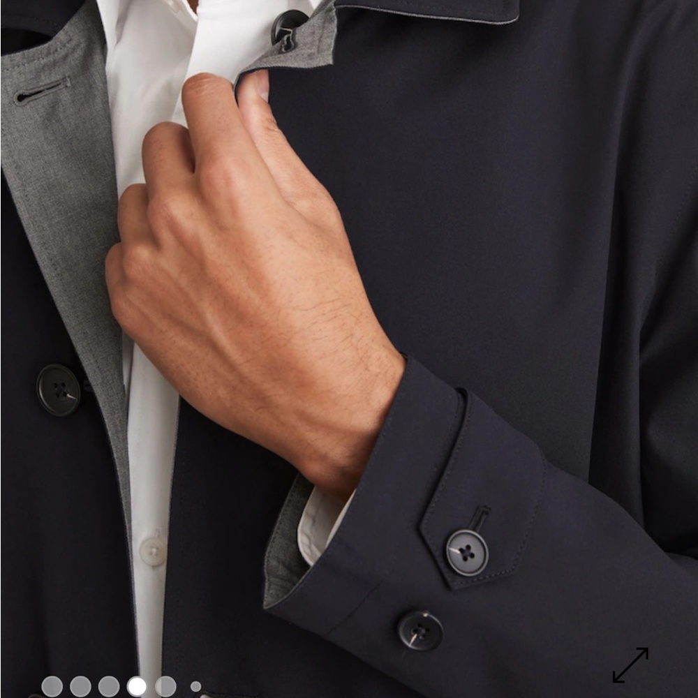 Reiss Men’s VITAL
REVERSIBLE MID-LENGTH COAT IN NAVY/GREY - Picture 4 of 12